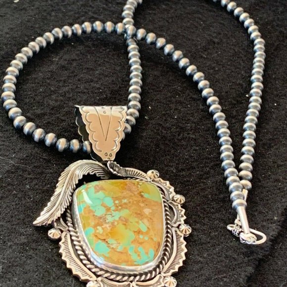 Navajo Sterling Silver Necklace Pendant Length 20 - Picture 6 of 12